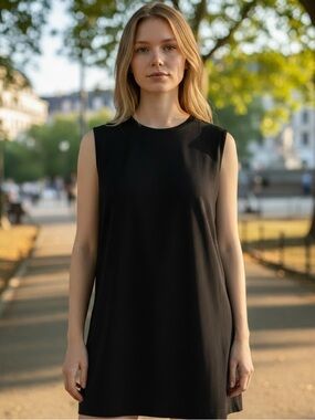 AllSaints Black Layered Sleeveless Tank Top dress